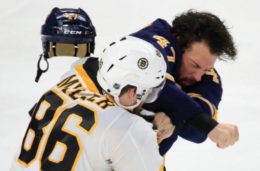 Bogosian and Miller have great back and forth fight after a huge hit.