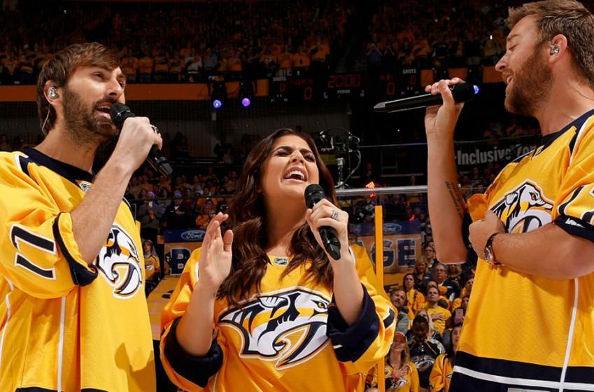 Country superstars flub the National Anthem in Nashville!