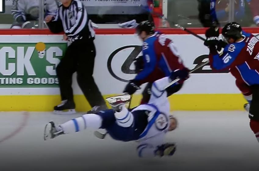 Zadorov sends Scheifele flying across the ice with headshot, gets taken out by two Jets players in retaliation